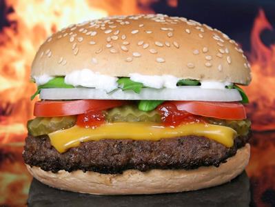 Pic of a juicy hamburger.